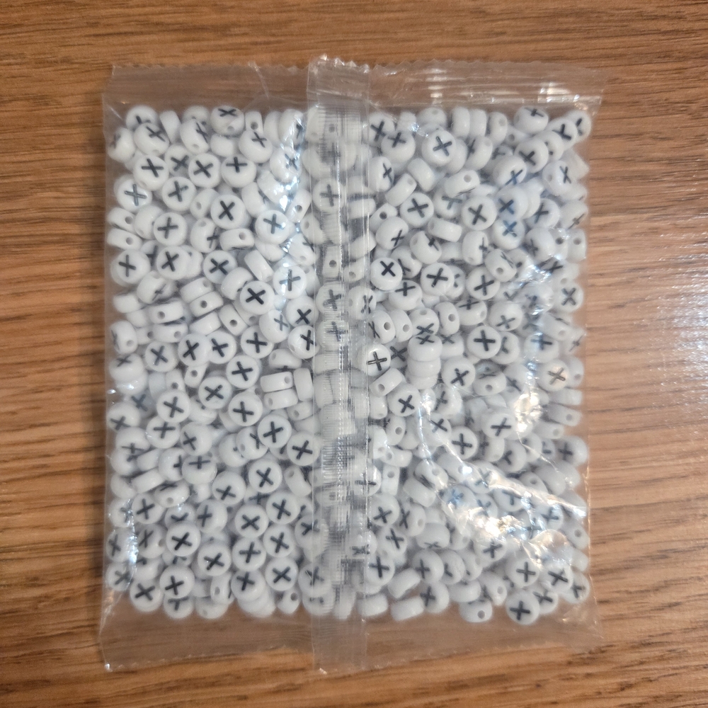 500 Pcs Acrylic Letter Beads 7x4mm Letter X